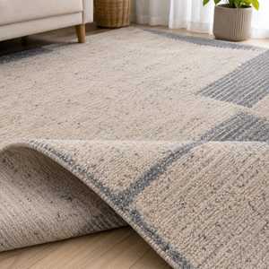 Luxury Flat Weave NZ Wool Handmade Cotton Backing Thin Eco-Friendly Low Pile Area <b>Rug</b> | Traditional <b>Abstract</b> Design for Living - Product Image 2
