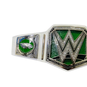 Ceinture de champion du monde de la WWE, design vert et argenté avec logo des Philadelphia Eagles, qualité supérieure - Product Image 4