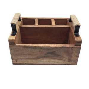 Boîte de rangement pour couverts en bois faits à la main, écologiques et durables, pour la cuisine, la salle à manger et les restaurants, disponible à la vente - Product Image 6