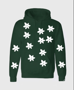 Sudadera con Capucha Negra para Hombre, Estampado Floral, Tejido de Algodón, Corte Regular, Estilo Casual de Otoño - Product Image 2