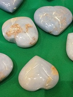 Angelit Kalp Taşı Oymalı Cep Kristali İç Huzur İçin Şefkatli İletişim Meditasyon Anksiyete Stres Giderici