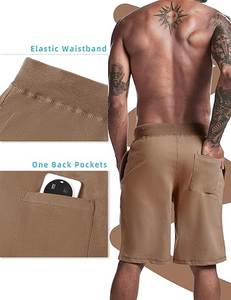 Producción al por mayor de pantalones cortos de algodón para hombre, fábrica de pantalones cortos de algodón para hombre con cintura elástica para mayor comodidad, tela con acabado suave. - Product Image 4