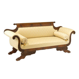 Chaise Lounge <b>Sofa</b> Made Of Mahogany Wood High Quality With Upholstery and Brown Color For Indoor Use. - Product Image 2