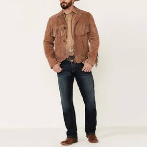 Chaqueta Vaquera Personalizada de Cuero de Oveja Occidental con Flecos, Abrigo de Cuero Puro de Alta Calidad a Precio Económico, Estilo Urbano OEM para Invierno - Product Image 2