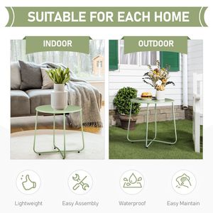 Tavolino da Esterno/Interno Impermeabile, Resistente alle Intemperie, in Metallo, di Piccole Dimensioni per Giardino e Balcone - Product Image 6