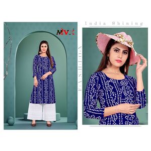 งานพิมพ์ลายเรยอนฟอยล์ผ้าเรยอนพร้อมพาลาซโซสีน้ำเงินมาใหม่ - Product Image 1