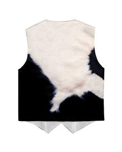 Gilet coupe-vent à col en V, vêtement d'extérieur, personnalisable OEM, gilet d'hiver en cuir de vache à poils de haute qualité - Product Image 6