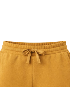 Custom Mustard Yellow Women Sweat Shorts Cotton Fleece Elastic Waist <b>Drawstring</b> Casual Summer Shorts OEM Manufacturer Supplier - Product Image 5