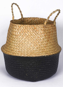 Cesta de mimbre natural tejida a mano al por mayor, multiusos, decorativa, para almacenamiento en el hogar, sala de estar, cocina, guardería - Product Image 4