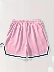 Shorts de baseball pour homme, bleu clair, avec bordure blanche, respirants, séchage rapide, pour entraînement sportif, vêtements de sport personnalisés. - Product Image 3