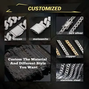 Colgante personalizado con letras y nombre, estilo hip hop, en plata de ley 925 con diamantes de moissanita VVS, regalo personalizado para hombre. - Product Image 6