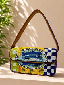 Designer Beaded Embroidery Shoulder <b>Handbag</b> <b>Unique</b> Handmade Fashion Purse for Women Wholesale - Product Image 6