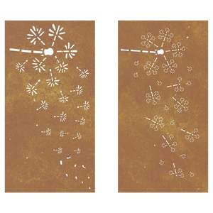 Grande décoration murale de jardin en acier corten rouillé, incrustations décoratives en métal pour espaces extérieurs - Product Image 4