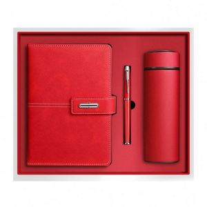 Articles cadeaux promotionnels de luxe en gros, ensemble cadeau personnalisable avec thermos, carnet, stylo et bouteille - Product Image 4