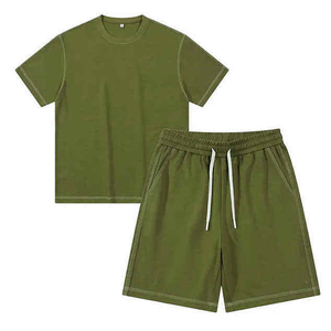 Conjuntos de Camiseta y Pantalones Cortos Casuales de Verano para Hombre, Nueva Llegada, Conjuntos Cortos Transpirables de Color Contrastante - Product Image 5