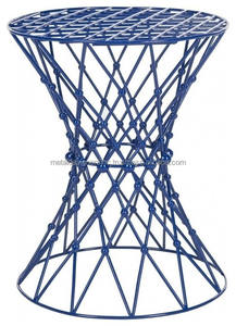 Tabouret multicolore de design industriel pour décoration intérieure et meubles de jardin en fil de métal avec boules en métal pour l'entrée et l'école - Product Image 2