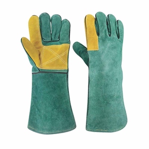 Gants de soudage en cuir de vachette pleine fleur résistants à la chaleur et aux étincelles, robustes pour la lutte contre les incendies, la construction et le barbecue - Product Image 1