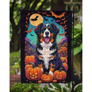 Bernese Mountain Dog Witchy Halloween Garden Flag Buzón multicolor Decorativo Patio Banner para patio Obra de arte para patio Césped Camas - Product Image 3
