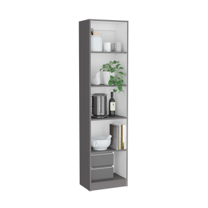 Set di Librerie Bartow in 3 Pezzi, Grigio Opaco e Bianco, Larghezza 152 cm con 15 Ripiani per Soggiorno - Product Image 5