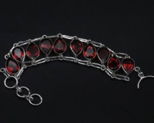 Zircon German Silver <b>Adjustable</b> <b>Bracelet</b> Sparkling Zircon Gemstone Cuff Handmade Fashion Jewelry - Product Image 2