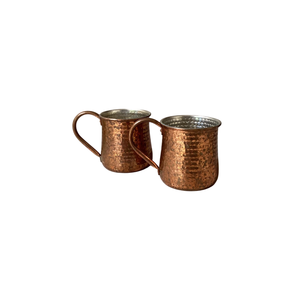 Venta al por mayor de tazas Moscow Mule de cobre puro con acabado martillado antiguo y asa de latón macizo para cerveza, cócteles y regalos de bar. - Product Image 6