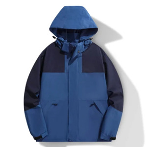 OEM ODM Service <b>Mens</b> Soft Shell <b>Jacket</b> Coated <b>Canvas</b> Stand Collar Front Logo Waterproof Windbreaker - Product Image 1