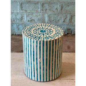 Handmade Durable Luxury Round Wooden End <b>Table</b> with Bone Inlay for Living Room Bedroom Home Decor From India - Product Image 1