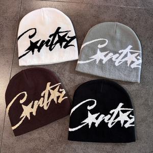 Gorro de Punto Jacquard con Logotipo Personalizado, Estampado de Estrellas, Estilo Urbano Hip Hop, Color en Contraste, Gorro Cálido - Product Image 2
