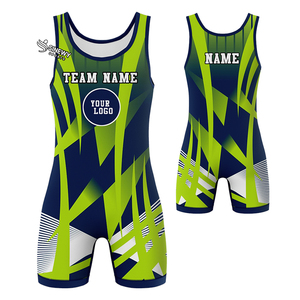 Custom Front Stretch Quick Dry Lightweight Breathable Durable Customizable Men's Wrestling <b>Singlets</b> 100% Polyester Customized - Product Image 1