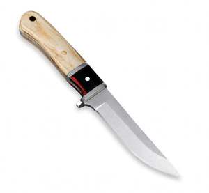 Couteau de survie haut de gamme à pointe clip, fabriqué à la main, en acier allié, avec manche segmenté en os lisse - Product Image 2