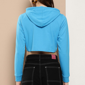 Industry Trending Winter Women Crop <b>Top</b> Hoodie Quick Dry <b>High</b> Street Eco-Friendly 100% Cotton Customizable <b>High</b> Quality - Product Image 3