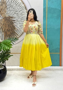New Launching Dual-Color Pure Mul Mul Cotton Frock Gown Full Stitched Summer Wear Stylish Women Regular Fit Casual Quick Dry - Product Image 3