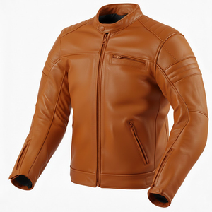 Veste de moto en cuir pour homme, neuve, en cuir de vache véritable, avec doublure amovible, taille XL, vestes de moto - Product Image 5