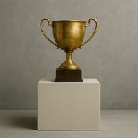 Trophée vintage à double poignée, plaque de récompense, finition laiton, décoration de présentation