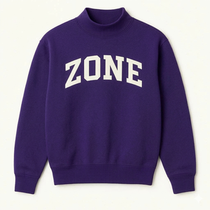 Boxy Fit Mockneck Sweatshirt Oversized Cotton Fleece Pullover Warm Winter Casual Streetwear Modern Trend Fashion <b>Top</b> - Product Image 1