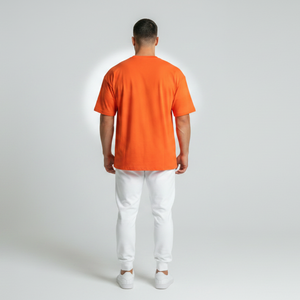 เสื้อยืดสีขาวสไตล์สตรีทแวร์สำหรับผู้ชาย คอกลม แขนสั้น ทรงหลวม ผ้าฝ้าย ใส่สบาย แฟชั่นพื้นฐาน - Product Image 2