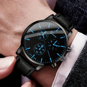 Fashion Men <b>Watch</b> Set Gift 2 Pcs / Set <b>Black</b> Mens Quartz <b>Watch</b> With Bracelet - Product Image 3