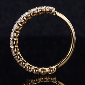 Half <b>Eternity</b> Wedding <b>Rings</b> Moissanite 925 <b>Silver</b> 10K Yellow Gold Jewelry Men Women's Ball CLASSIC Band <b>Ring</b> For Women - Product Image 2