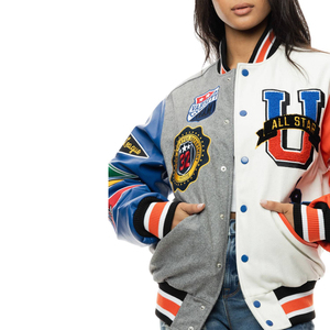 Factory Custom Women's 100% Wool Chenille Embroidery Letterman Baseball Varsity Cropped <b>Jacket</b> Streetwear Style Casual Wear - Product Image 6