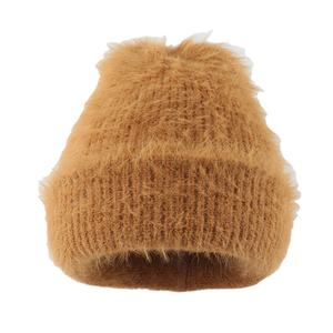 Comprar diseño simple al por mayor logotipo personalizado bordado liso en blanco color invierno puños de punto de gran tamaño gorros cálidos sombreros 2025 - Product Image 1