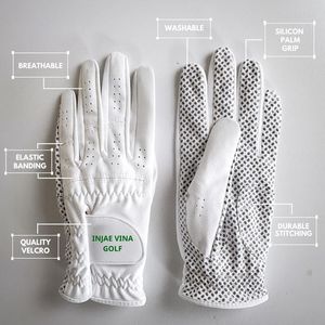 Wholesale Custom Logo OEM Men's Lightweight Quick Drying Breathable Full Finger Extra <b>Thin</b> PU Golf <b>Gloves</b> Hook Loop Closure Made - Product Image 5
