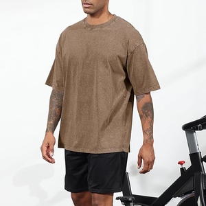 เสื้อยืดวินเทจทรงโอเวอร์ไซส์สำหรับผู้ชาย สไตล์เรโทร สตรีทแวร์ ผ้าฝ้ายหนานุ่ม ย้อมสีแบบ Garment Dyed เป็นมิตรต่อสิ่งแวดล้อม ระบายอากาศได้ดี - Product Image 4