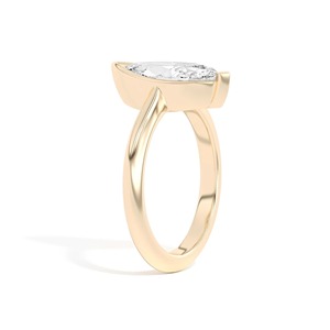 Bague de luxe pour femme en or massif 14 carats, taille marquise, semi-sertie inclinée, idéale pour les occasions festives - Product Image 6