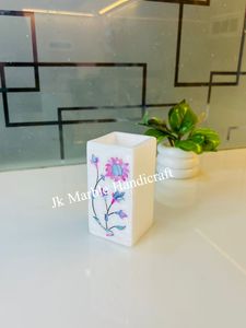 Portalápices Cuadrado con Diseño Floral Rosa, Organizador de Escritorio para Oficina, Pieza Hecha a Mano, Venta al Por Mayor Disponible - Product Image 3