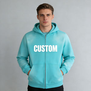 Sweat à capuche unisexe 100 % coton, imprimé DTG de haute qualité, style streetwear ample, délavé à l'acide et effet usé soleil - Product Image 6