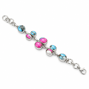 Bracelet en argent sterling 925 ajustable fait main avec pierres précieuses, couleur turquoise bonbon, cadeau de bijoux pour elle - Product Image 3