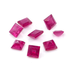 Rubis naturels de Bangkok, carrés calibrés de 3,5 mm, pierres précieuses de rubis naturelles facettées, prêtes à l'emploi pour la création de bijoux - Product Image 4