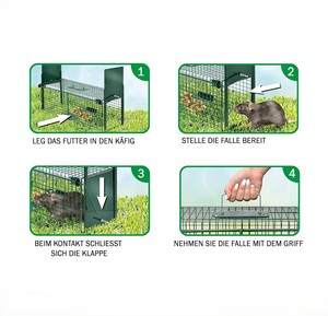 Trappola per Conigli Pieghevole Grande in Metallo Eco-Friendly Better Pets, Gabbia Quadrata per Animali, Trappola per Roditori e Parassiti, per Cacciatori - Vendita all'Ingrosso - Product Image 6