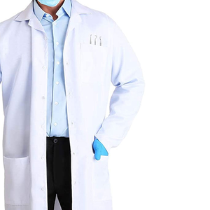 Blouse de laboratoire blanche en coton pour homme, manches longues, uniforme d'hôpital, tenue de travail professionnelle pour médecins et scientifiques - Product Image 5