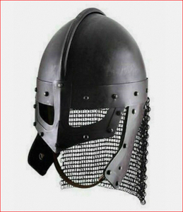 Casque de guerrier Viking médiéval en maille, prêt pour le combat, en métal poli, style rond. - Product Image 6